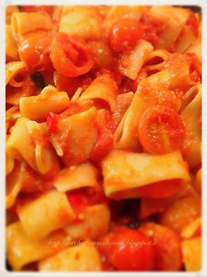 Calamarata con Pomodorini, Tonno e Peperoni