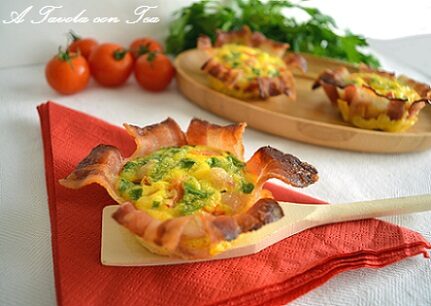 Cestini di Pancetta con Frittatina