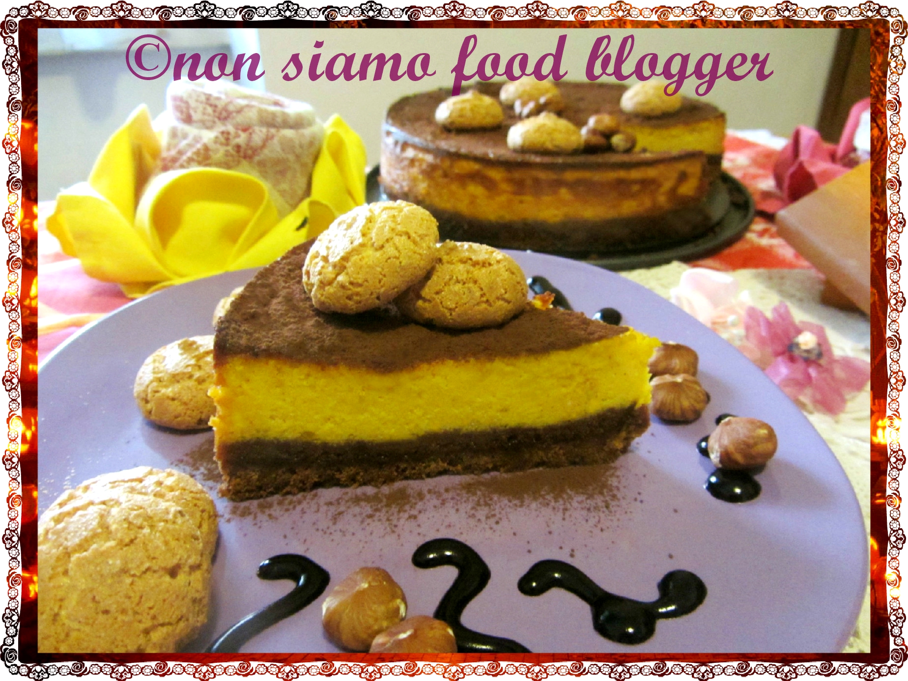 Cheesecake alla Zucca con ricotta e base di cioccolato