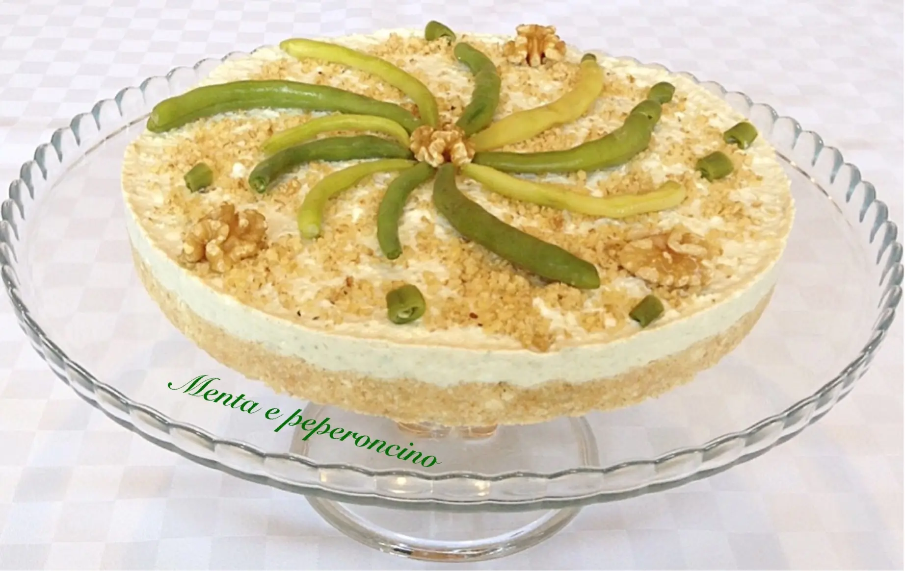 Cheesecake salata con leggero pesto di fagiolini