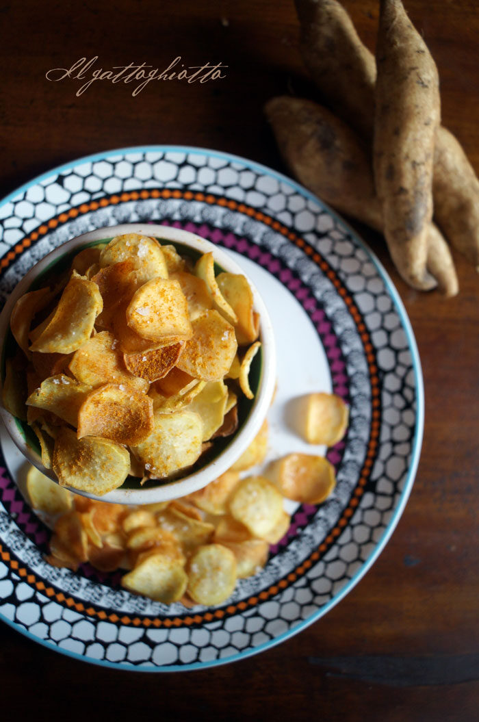 Chips di patate dolci al curry e fior di sale