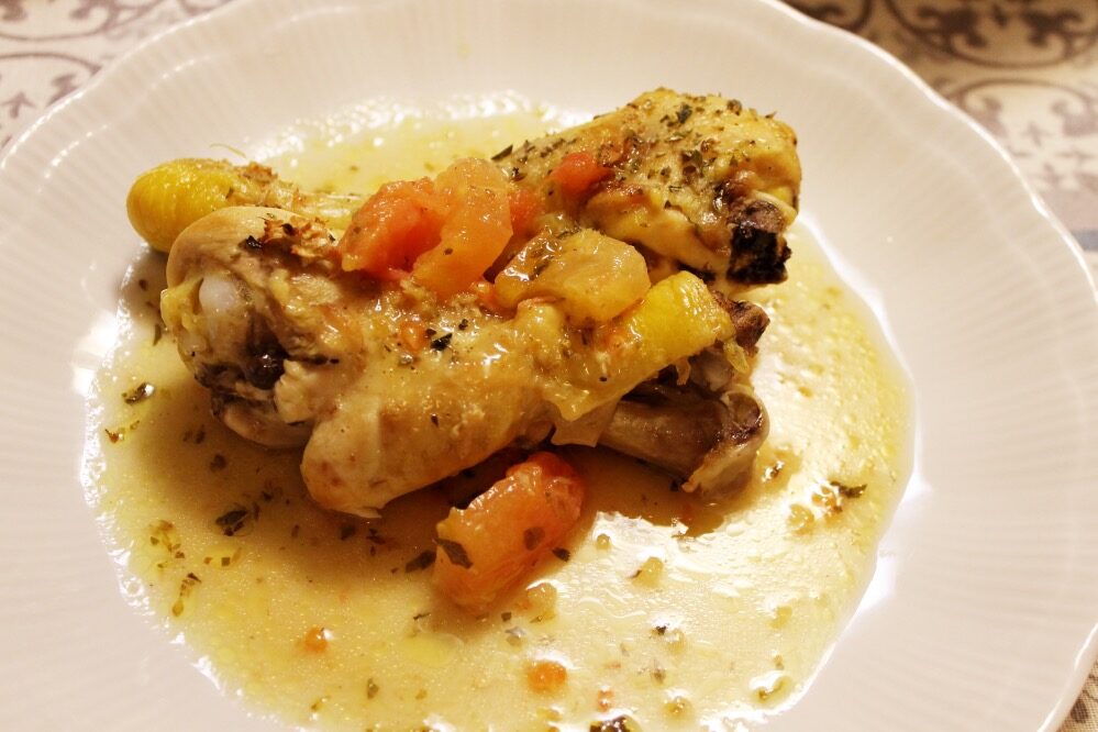 Coscette di pollo pomodoro, zenzero e limone