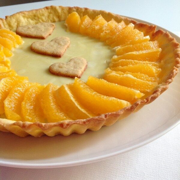 Crostata al cioccolato bianco e arancia