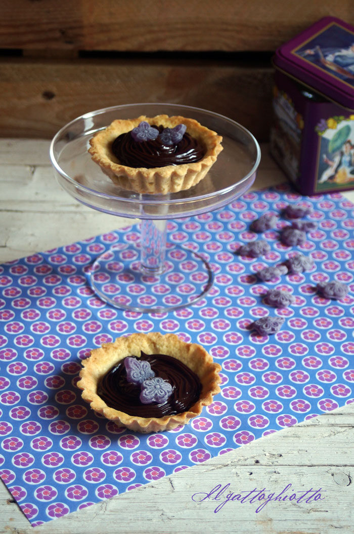 Crostatine con ganache di cioccolato fondente