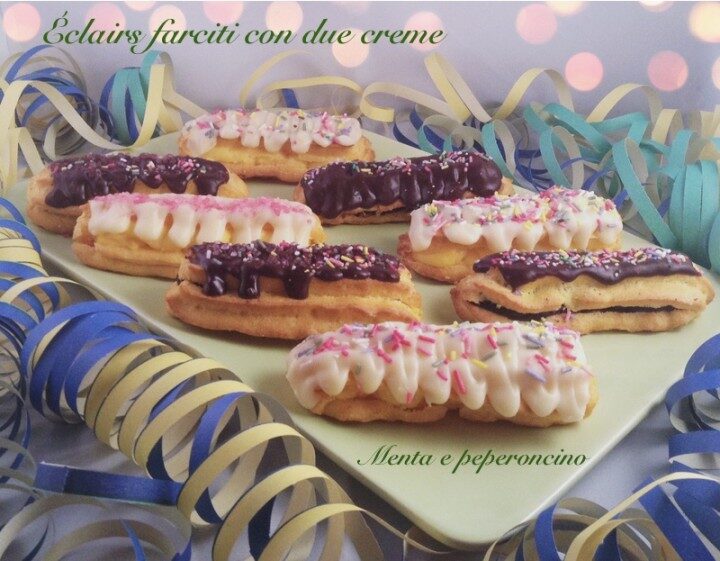 Éclairs farciti con due creme