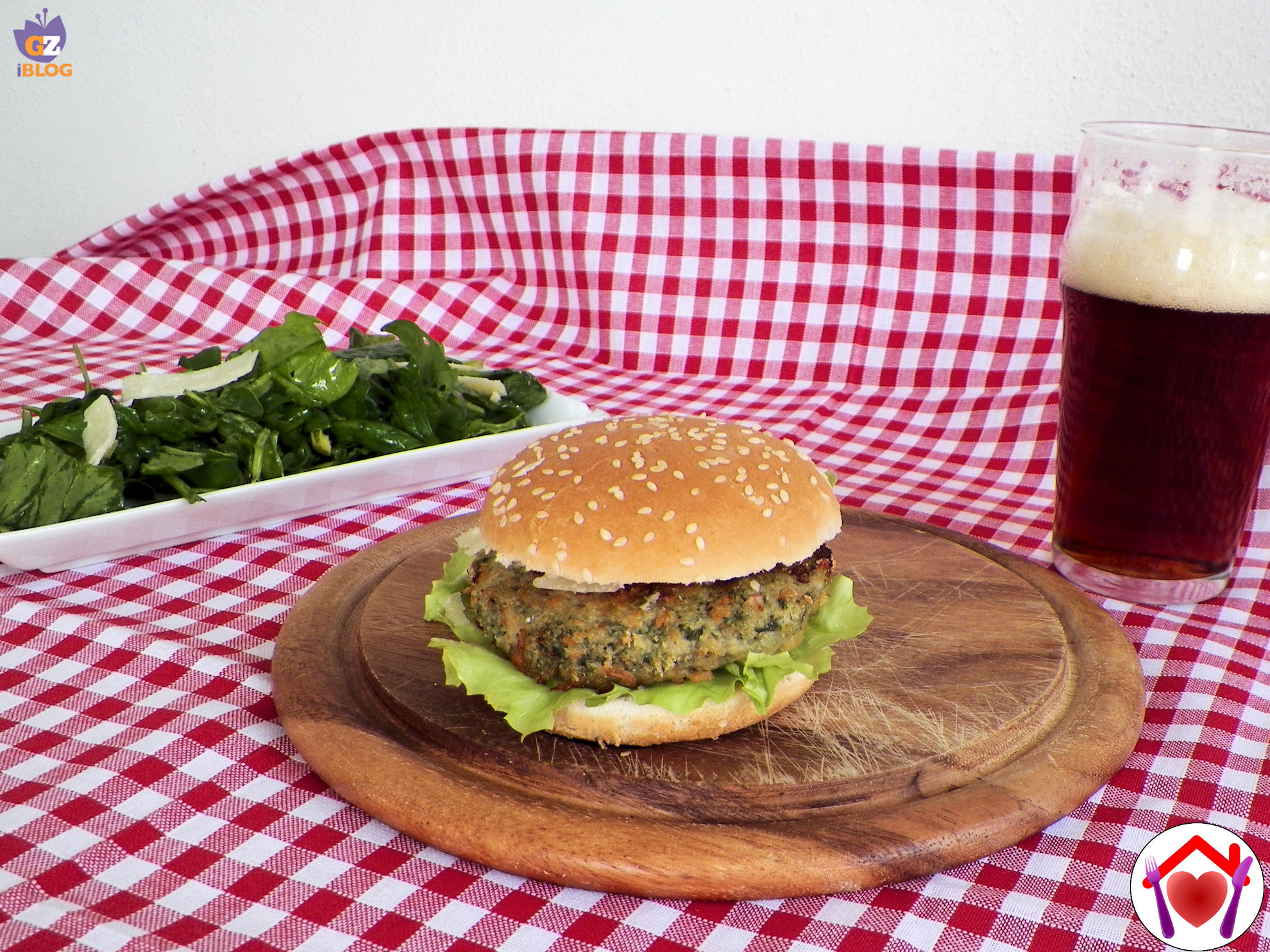 Hamburger di pollo e spinaci