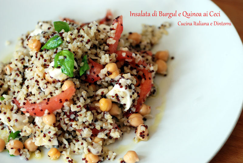 Insalata di Bulgur e Quinoa con Ceci e Mozzarella
