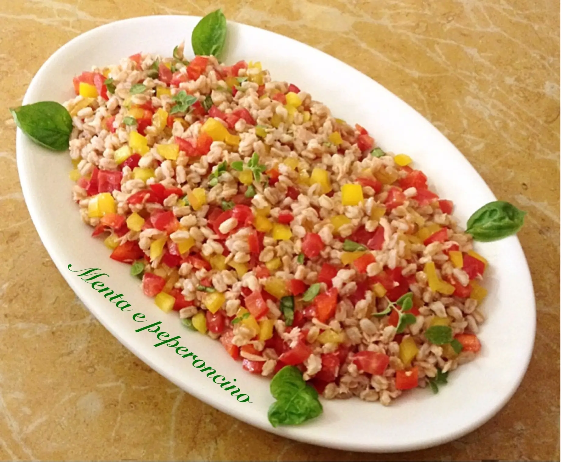 Insalata di farro con tonno e verdure