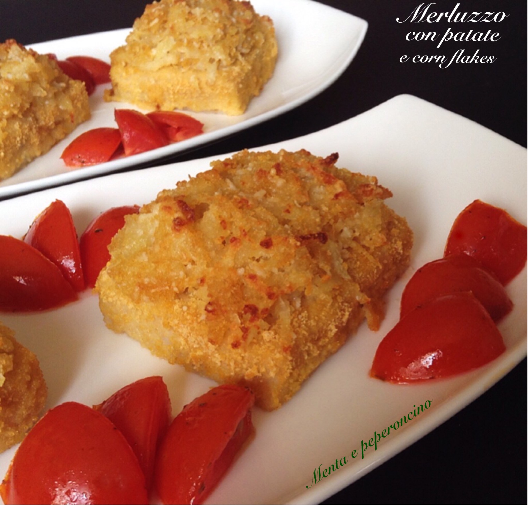 Merluzzo con patate e corn flakes