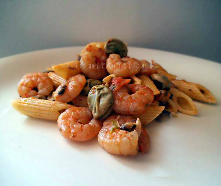 Mezze penne orto e mare