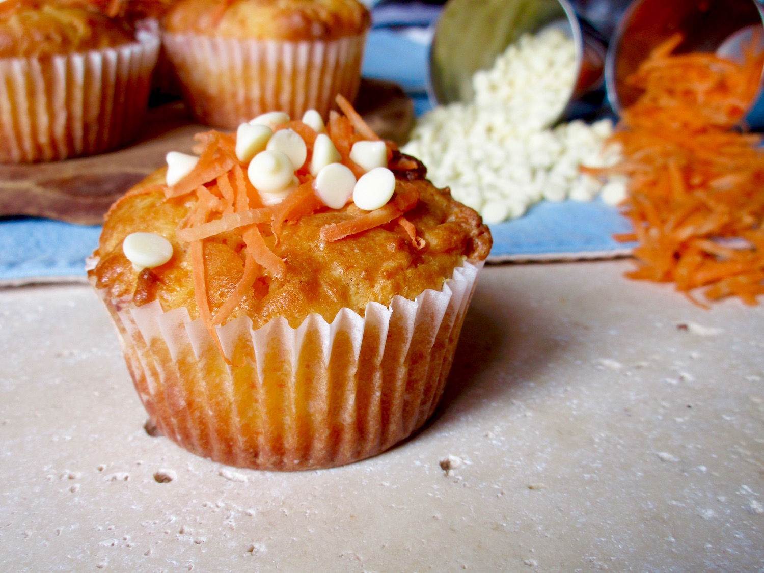 Muffin alle Carote e Cioccolato Bianco