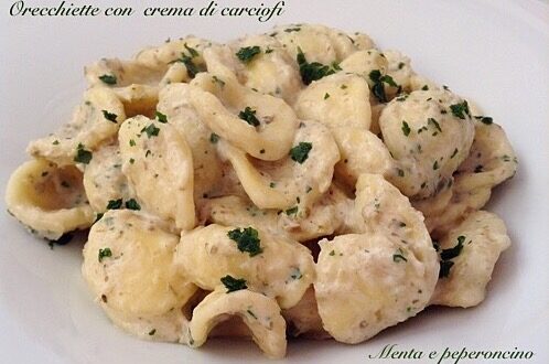Orecchiette con crema di carciofi