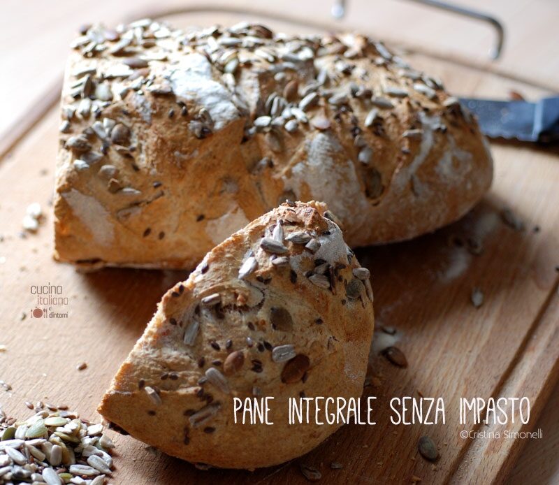 Pane integrale senza impasto, ricetta con lievito naturale