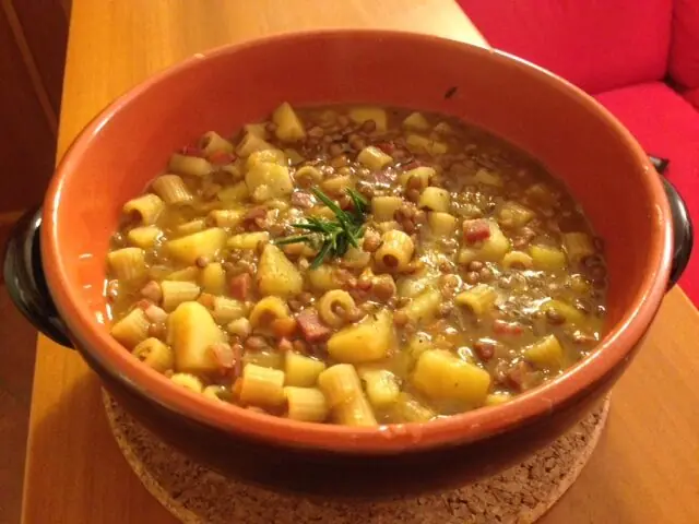 Pasta e lenticchie con patate