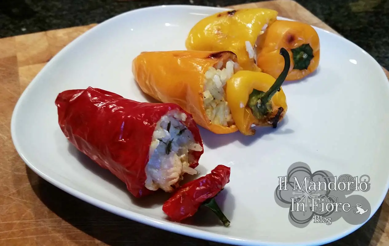 Peperoni ripieni di riso basmati e tonno