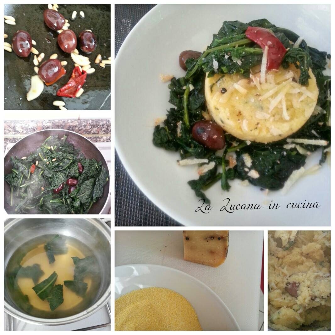 Polenta con pecorino al pepe e cavolo nero