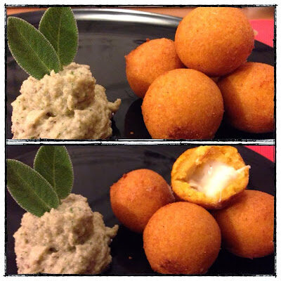 Polpettine di zucca e taleggio con maionese di melanzane