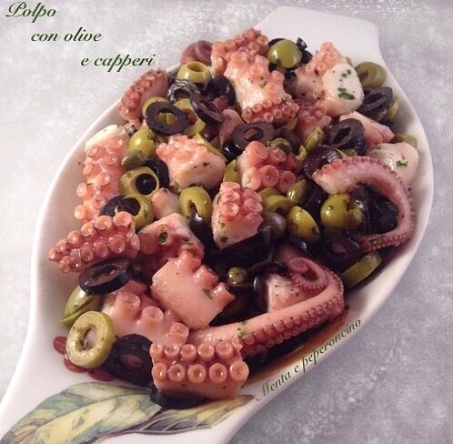 Polpo con olive e capperi