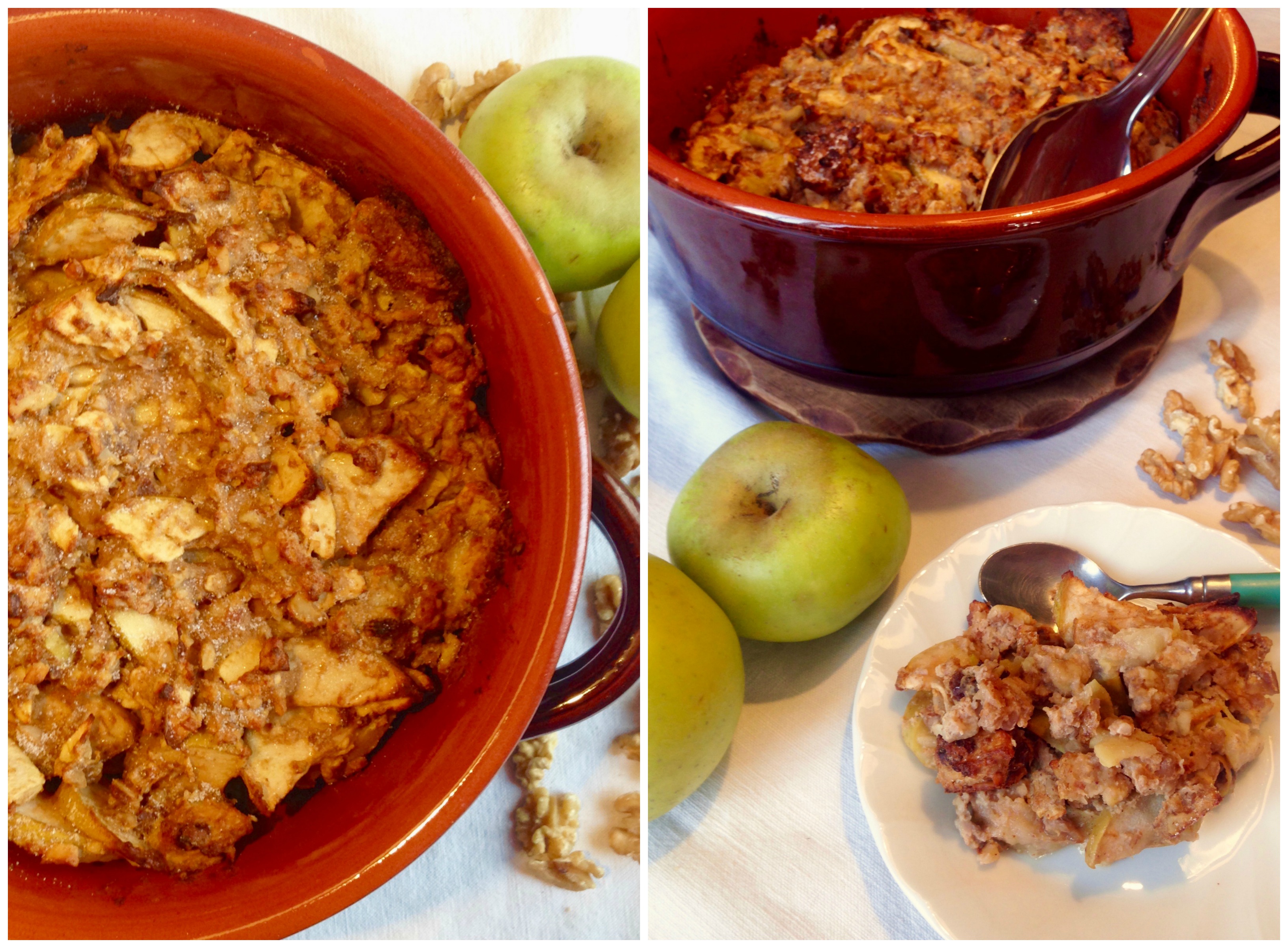 Pudding di Panettone, Mele e Noci