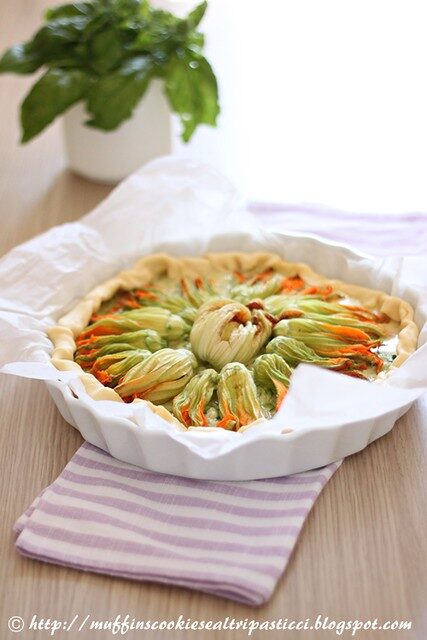 Quiche ai fiori di zucca e formaggi & saluti