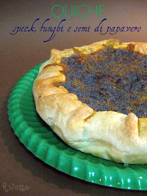 Quiche con speck, funghi e semi di papavero
