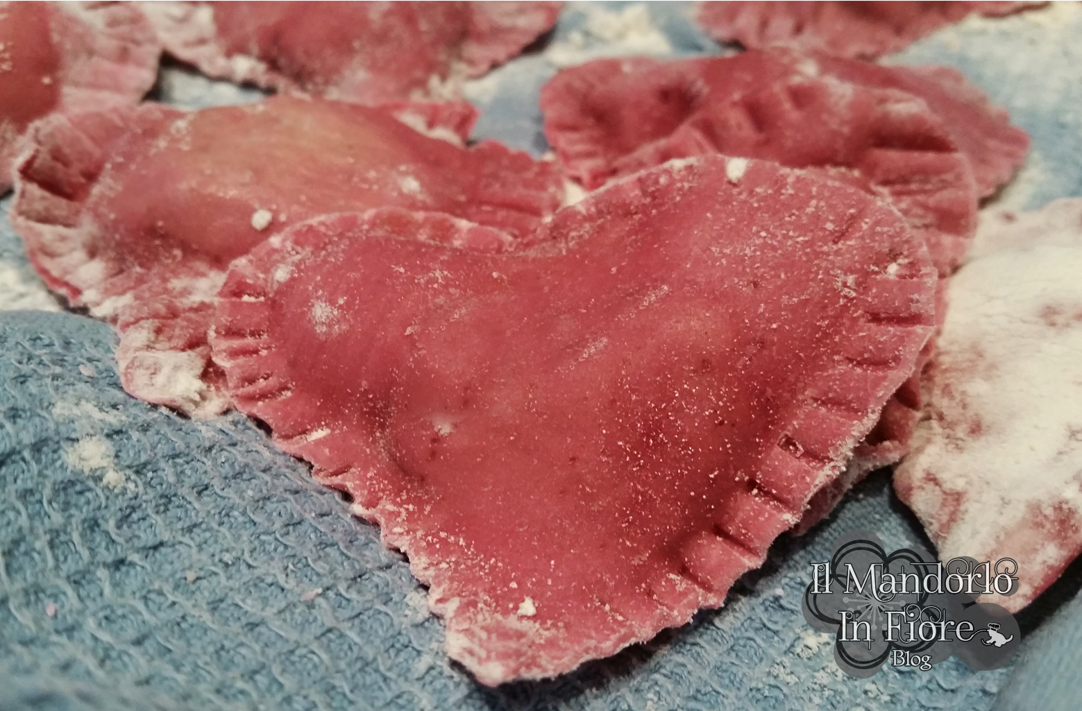 Ravioli del cuore con gamberetti e zucchine
