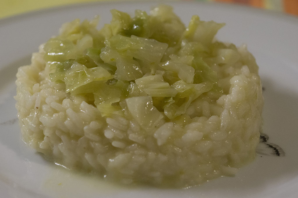 Risotto con cavolo cappuccio e arancia