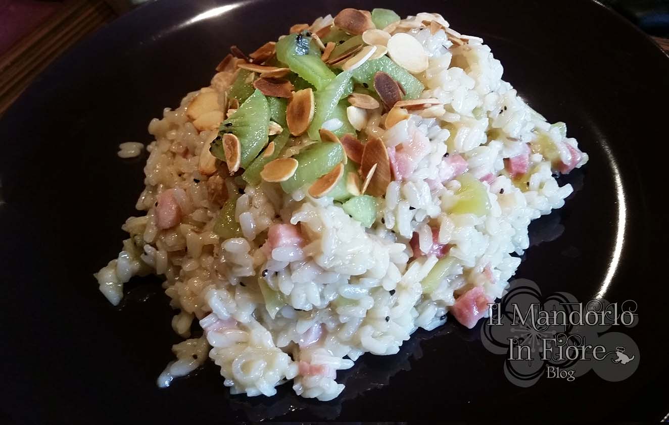 Risotto con kiwi e pancetta