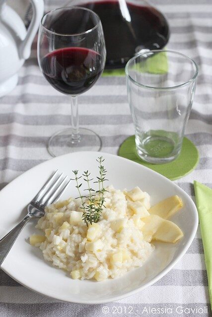Risotto con mele, porro e Lou Bergier Fattorie Fiandino