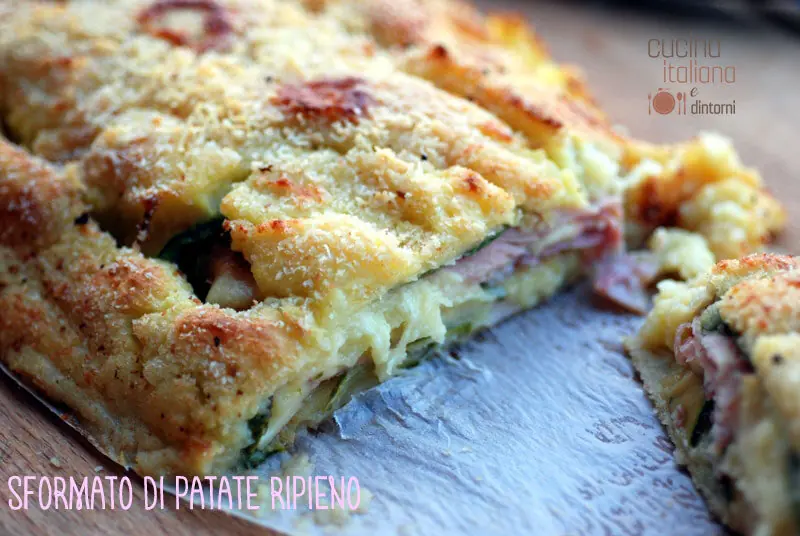 Sformato di patate e zucchine ripieno e filante
