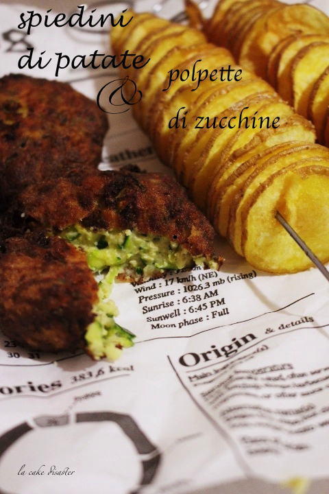 Spiedini di patate e polpette di zucchine
