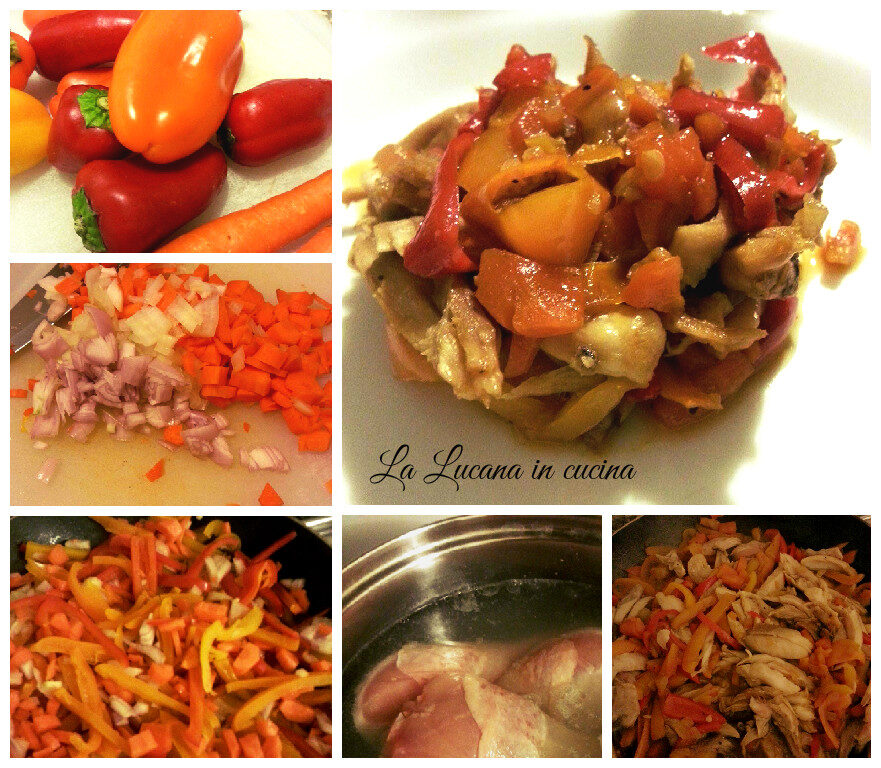 Straccetti di pollo con peperoni baby