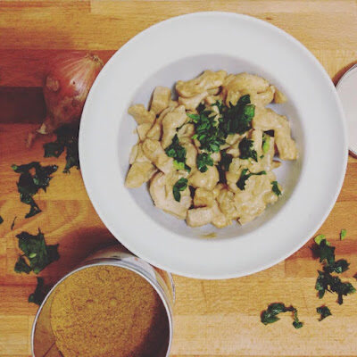 Straccetti di pollo speziati al rum