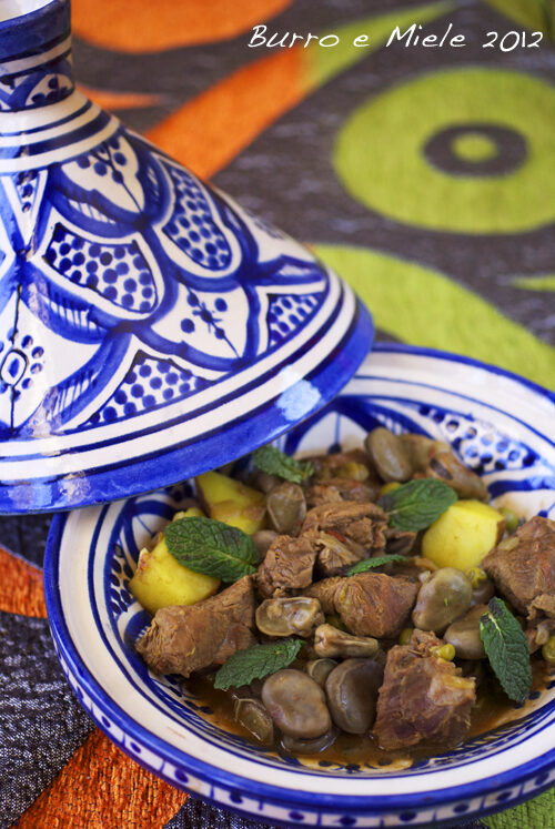 Tajine di primavera, con piselli e fave, al profumo di menta