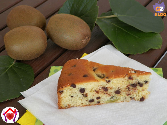 Torta al kiwi e gocce di cioccolato