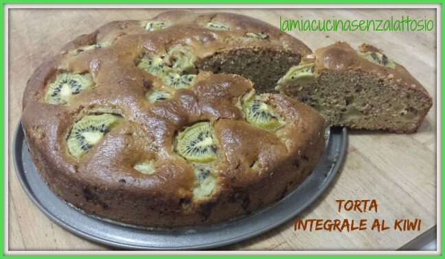 Torta integrale al kiwi senza uova senza lattosio