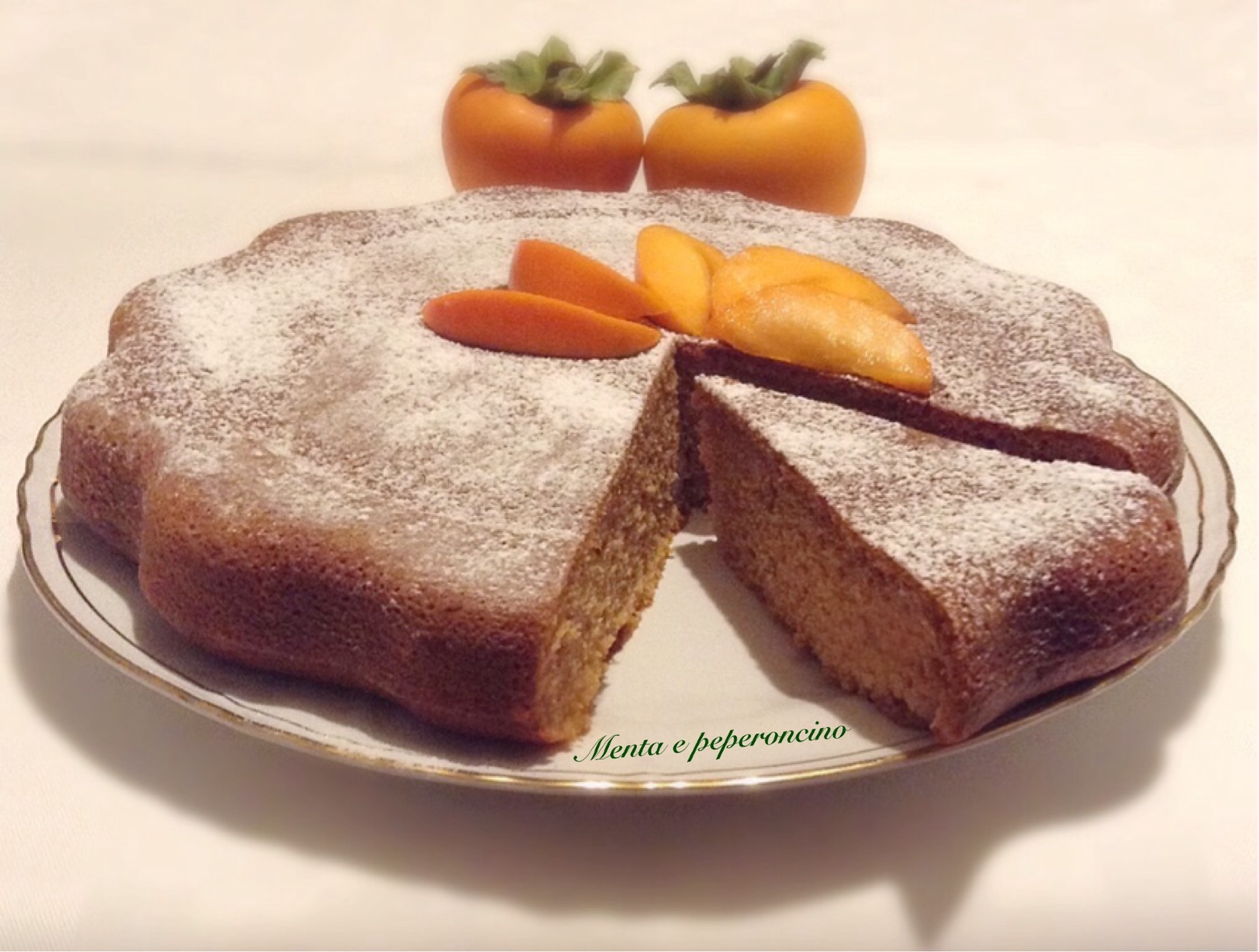 Torta soffice con cachi mela e ricotta