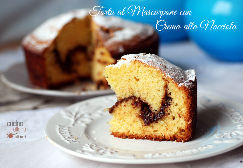 Torta variegata alla crema di nocciola (nutella)
