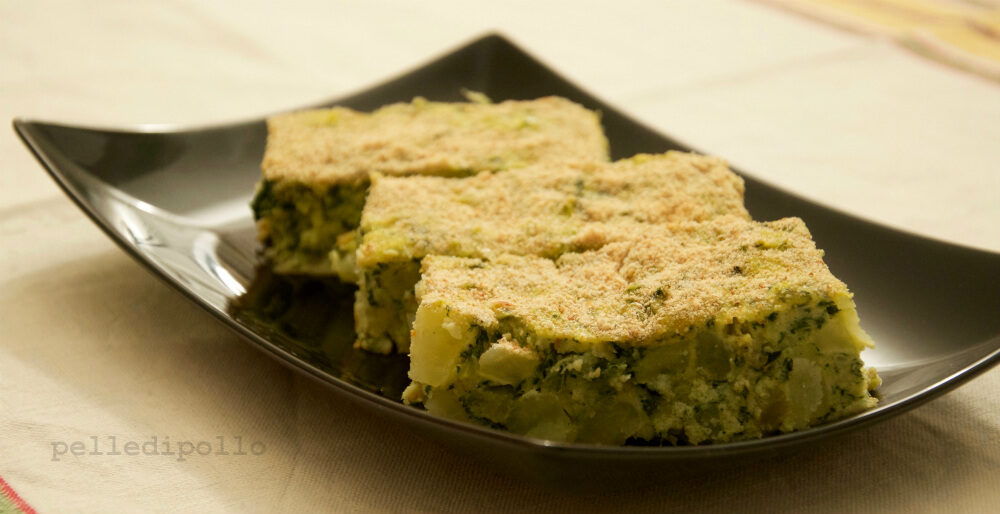 Tortino di patate e cicoria al forno