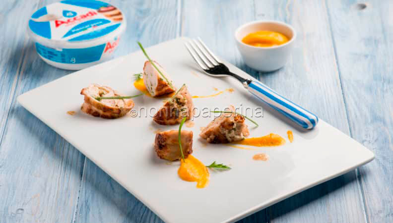 A tavola con la sella di coniglio farcita con mascarpone alle erbe