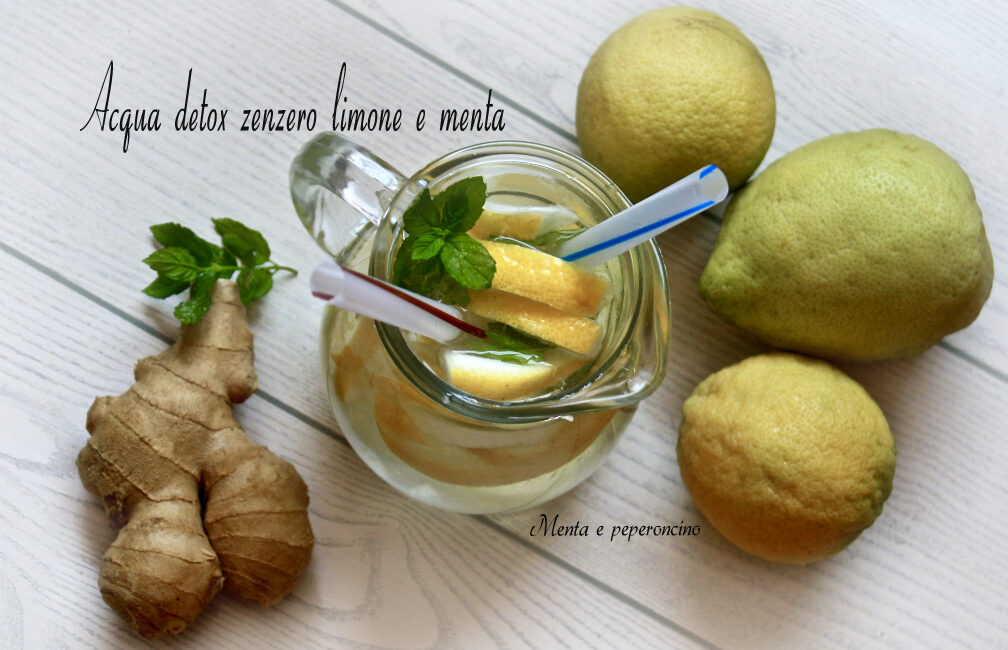 Acqua detox zenzero limone e menta