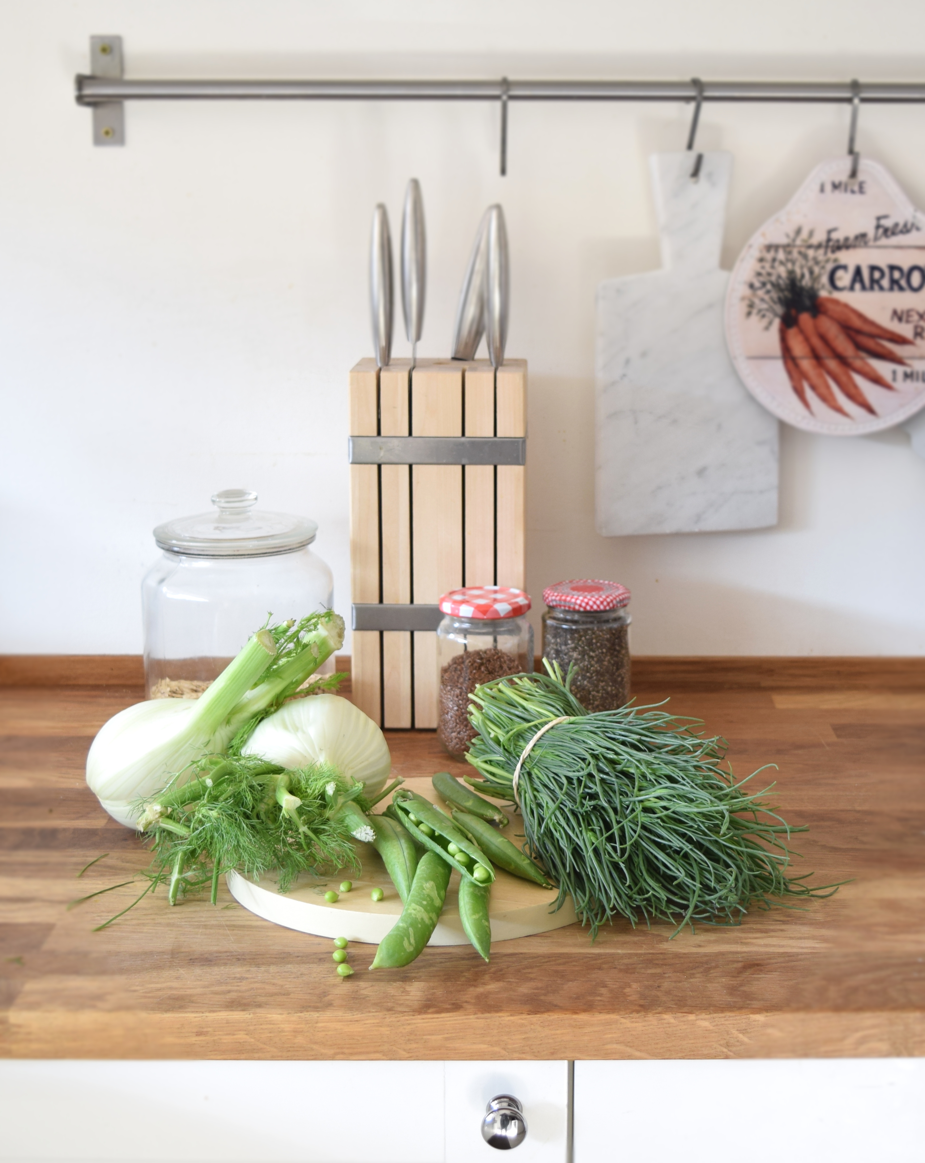 Agretti, piselli e finocchio