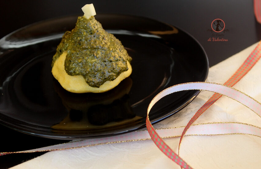 Alberi di polenta con pesto di cavolo nero