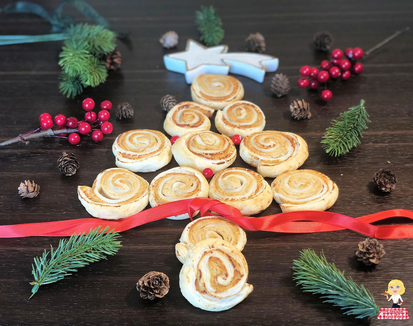 Albero di natale di pasta sfoglia