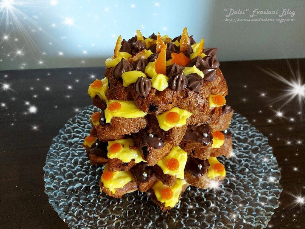 Albero di pandoro alle due creme e profumo d’arancia