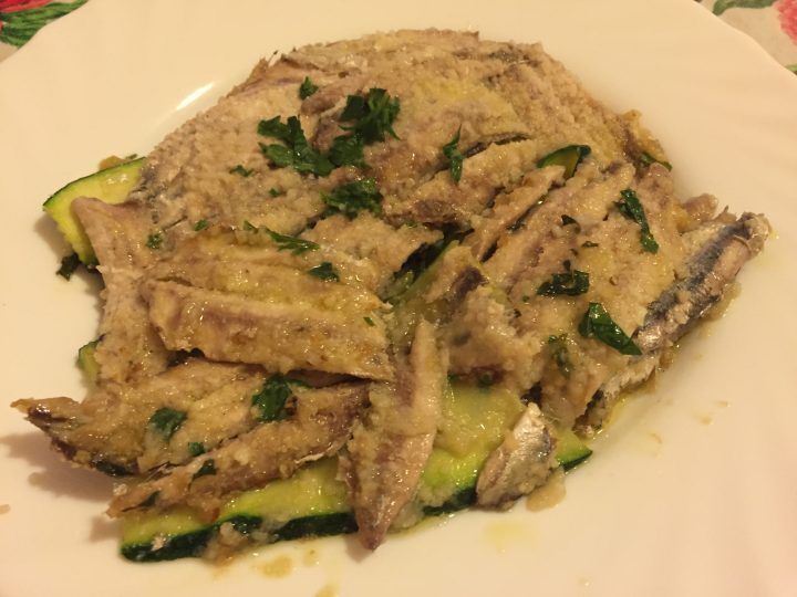 Alici fresche con zucchine in piattella
