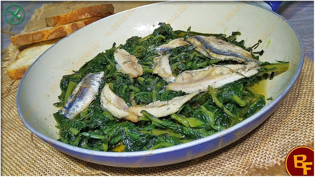 Alici fresche deliscate con verdura