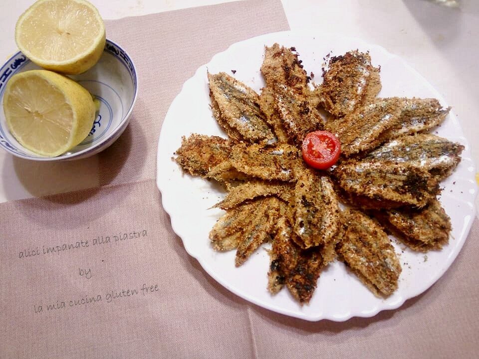 Alici impanate alla piastra