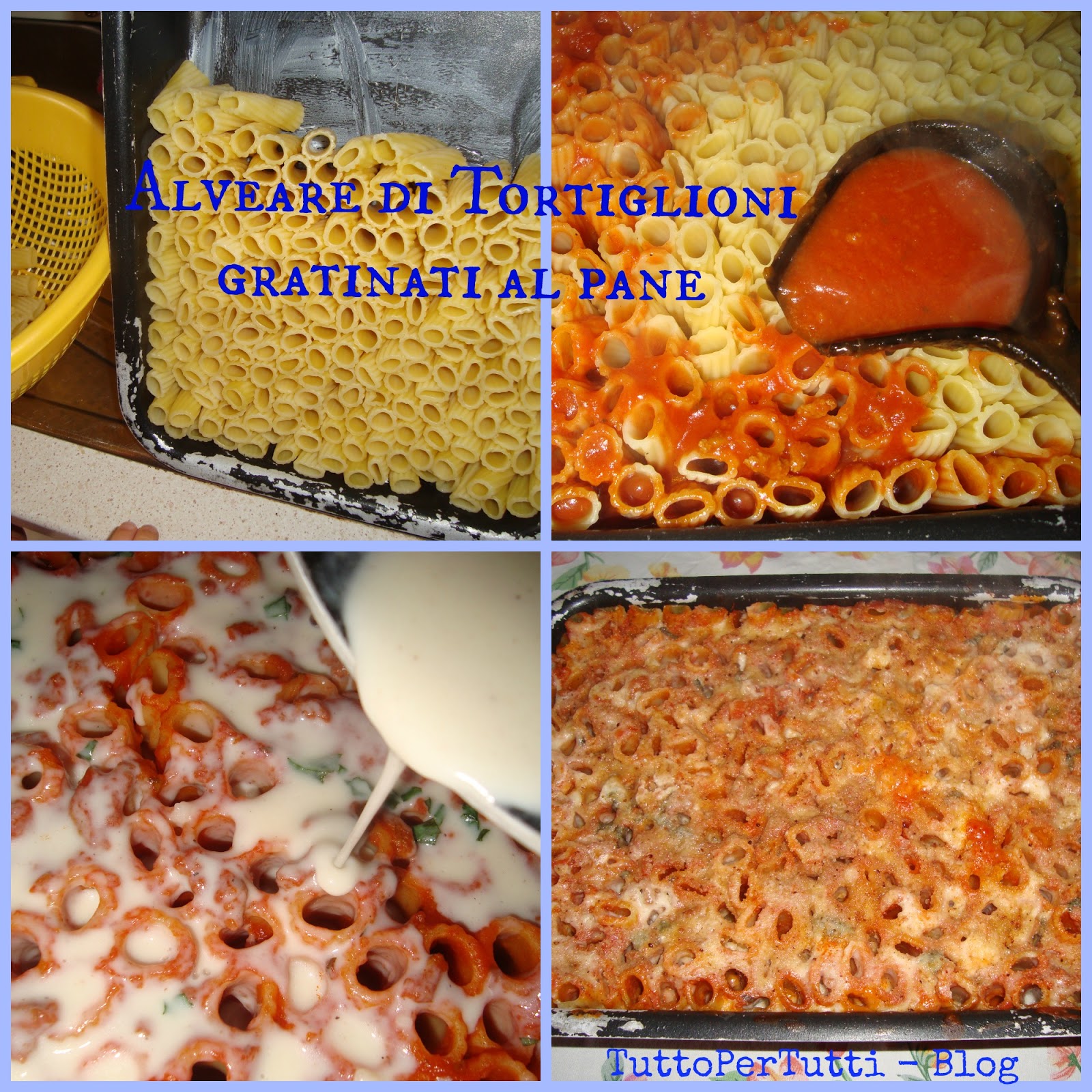 Alveare di tortiglioni gratinati al pane