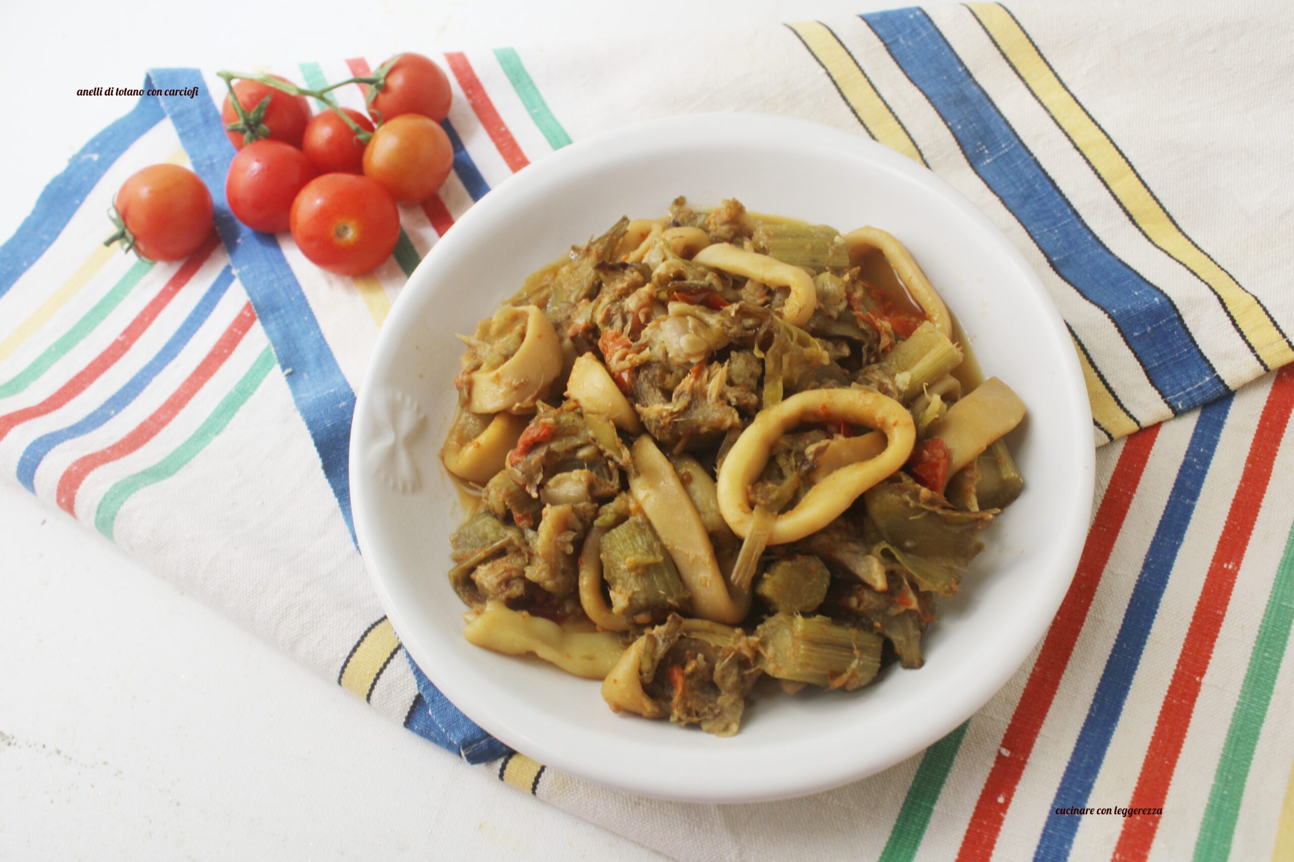 Anelli di totano con carciofi